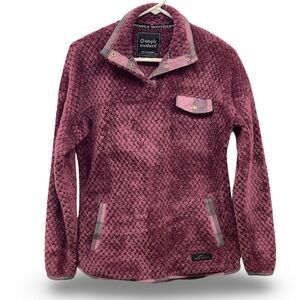 Simply Southern Pullover Soft Plum Checkered Accent Size Large